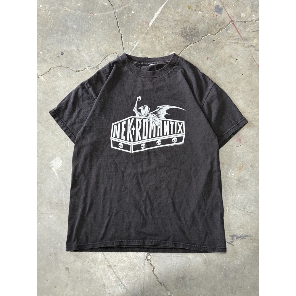 Vintage Official Nekromantix 2003 T-Shirt Size Medium Punk Rock Skulls Y2K